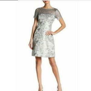 Tahari Women’s Metallic Serina Jacquard Dress